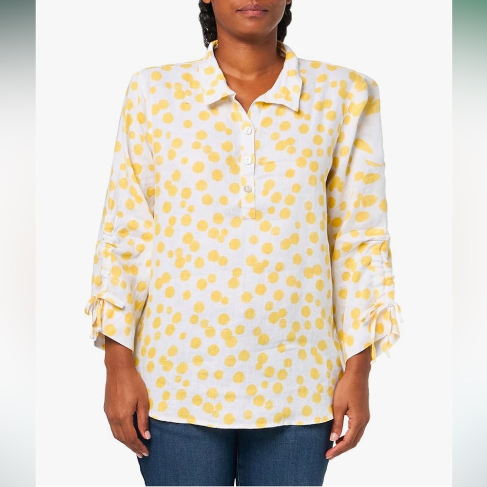 JOHN MARk DOT PRINT BUTTON UP TUNIC